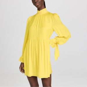 alice + olivia Thea Tie Blouson Sleeve Dress (Small)